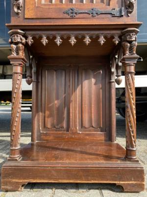 Cabinet  style Gothic - style en Walnut wood , France 19 th century