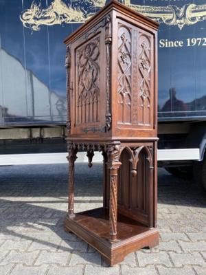 Cabinet  style Gothic - style en Walnut wood , France 19 th century