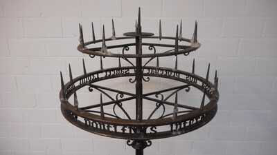 Candle Holder Expected !  style Gothic - style en Hand- Forget Iron, Belgium 19th century