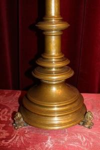 Candle Stick. Measures Without Pin. style Gothic - style en Solid Bronze , Dutch 19th century