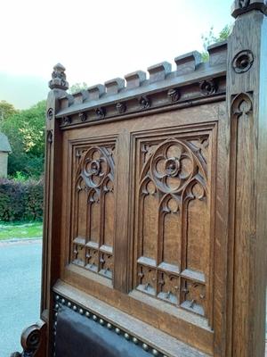 Cathedra style Gothic - style en Oak wood, Belgium 19th century ( anno 1890 )