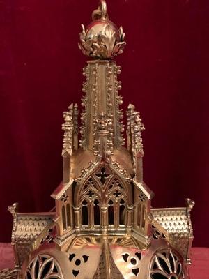 Censer style Gothic - style en Brass / Bronze Polished / New Varnished, Dutch 19th century ( anno 1890 )