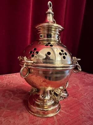 Censer  style Gothic - Style en Brass / Polished and Varnished, Belgium  19 th century ( Anno 1885 )