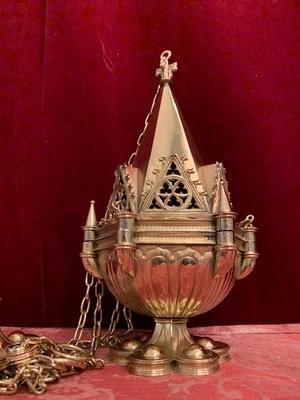 Censer style Gothic - style en Bronze / Polished and Varnished, Belgium 19th century