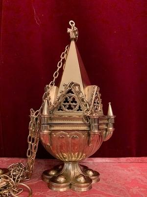 Censer style Gothic - style en Bronze / Polished and Varnished, Belgium 19th century