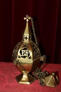 Censer style Gothic - style en Bronze, Dutch 19th century