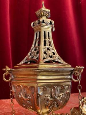 Censer  style Gothic - style en Bronze / Polished and Varnished, Belgium 19 th century ( Anno 1875 )