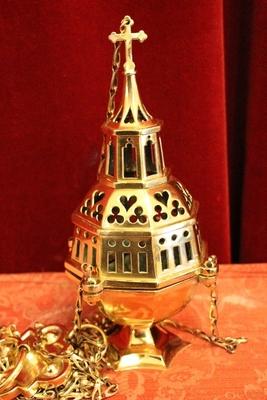 Censer style Gothic - style en Bronze / Polished and Varnished, Belgium 19th century