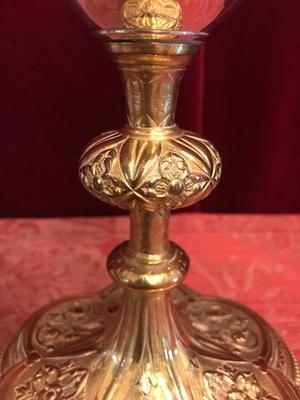 Chalice style Gothic - style en Silver Cuppa  / Brass Gilt , Belgium 19th century