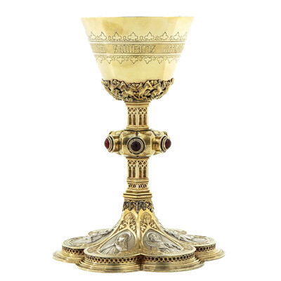 Chalice style Gothic - Style en Silver / Stones, Belgium  19 th century