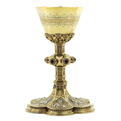 Chalice style Gothic - Style en Silver / Stones, Belgium  19 th century