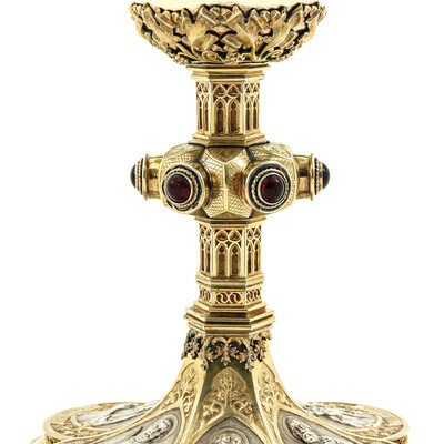 Chalice style Gothic - Style en Silver / Stones, Belgium  19 th century