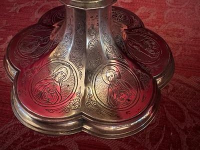 Chalice style Gothic - Style en Full - Silver / Could be Polished !, Belgium  20 th century ( Anno 1923 )