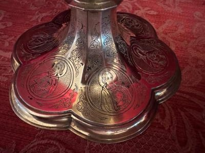 Chalice style Gothic - Style en Full - Silver / Could be Polished !, Belgium  20 th century ( Anno 1923 )