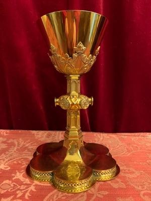 Chalice style Gothic - style en Brass / Gilt, Belgium 19th century ( anno 1890 )