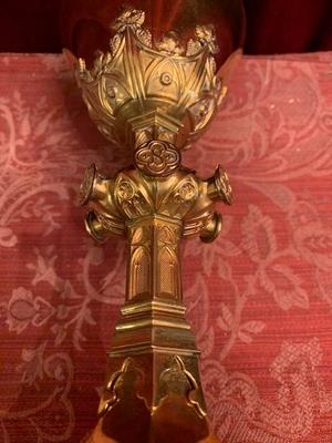 Chalice style Gothic - style en Brass / Gilt, Belgium 19th century ( anno 1890 )