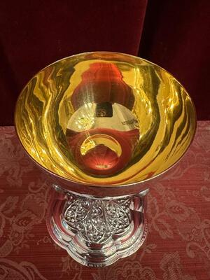 Chalice style Gothic - Style en Full - Silver ( 800 ) / Silver Marks Present / Polished & Varnished., Belgium  19 th century ( 1882 )