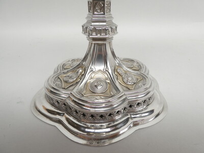Chalice  style Gothic - Style en Full - Silver / Silver Marks Present, Belgium  19 th century