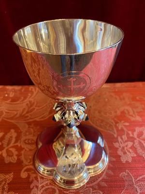 Chalice style Gothic - Style en Full Silver / Stones, 19th century ( anno 1865 )