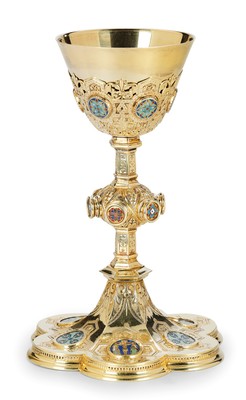 Chalice style Gothic - Style en Silver Enamel, Paris France 19 th century