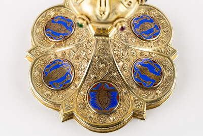 Chalice By : Bourdon Gent  style Gothic - Style en Full - Silver / Silver Marks Present / Stones, Belgium  19 th century