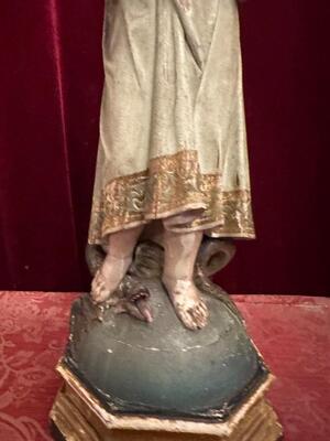 Child Jesus Sculpture style Gothic - Style en Wood / Glass Eyes, Spain 19 th century ( Anno 1885 )