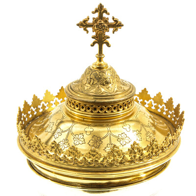 Ciborium style Gothic - Style en Brass / Gilt , Belgium  19 th century