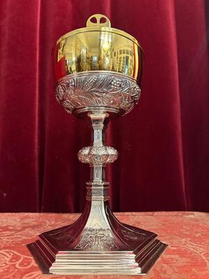 Ciborium style Gothic - Style en Full - Silver / Silver Marks Present / Polished and Varnished, Netherlands  19 th century