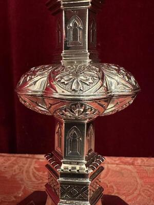 Ciborium style Gothic - Style en Full - Silver / Silver Marks Present / Polished and Varnished, Netherlands  19 th century