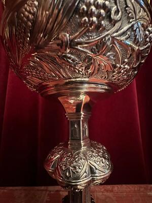 Ciborium style Gothic - Style en Full - Silver / Silver Marks Present / Polished and Varnished, Netherlands  19 th century