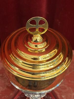 Ciborium style Gothic - Style en Full - Silver / Silver Marks Present / Polished and Varnished, Netherlands  19 th century