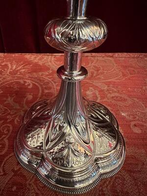Ciborium style Gothic - Style en Full - Silver / Silver Marks Present / Polished & Varnished, France 19 th century ( Anno 1885 )