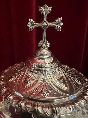 Ciborium style Gothic - Style en Full - Silver / Silver Marks Present / Polished & Varnished, France 19 th century ( Anno 1885 )