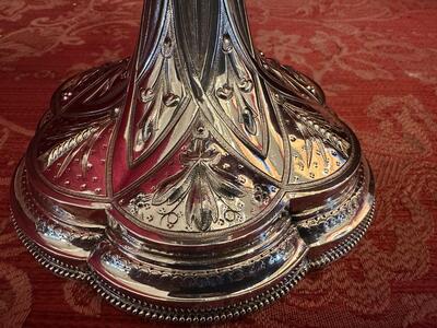 Ciborium style Gothic - Style en Full - Silver / Silver Marks Present / Polished & Varnished, France 19 th century ( Anno 1885 )