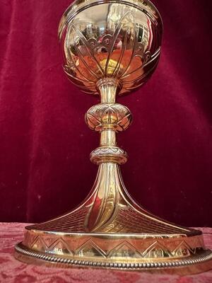 Ciborium style Gothic - Style en Full - Silver / Silver Marks Present / Polished & Varnished, Belgium  19 th century ( Anno 1885 )