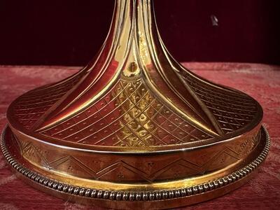 Ciborium style Gothic - Style en Full - Silver / Silver Marks Present / Polished & Varnished, Belgium  19 th century ( Anno 1885 )