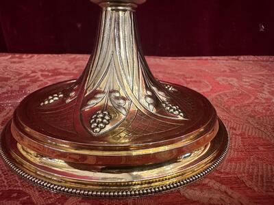 Ciborium style Gothic - Style en Full - Silver / Silver Marks Present / Polished & Varnished, Belgium  19 th century ( Anno 1875 )
