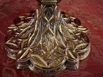 Ciborium Weight: 1.15 Kgs ! style Gothic - Style en Full - Silver / Silver Marks Present / Polished & Varnished, France 19 th century ( Anno 1835 )