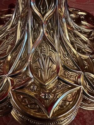 Ciborium Weight: 1.15 Kgs ! style Gothic - Style en Full - Silver / Silver Marks Present / Polished & Varnished, France 19 th century ( Anno 1835 )