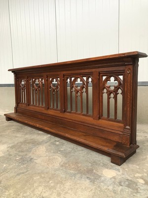 Communion - Kneeler style Gothic - style en Oak wood, Belgium