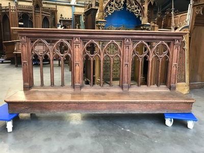 Communion - Kneeler style Gothic - style en Oak wood, Belgium 19th century ( Anno 1870 )