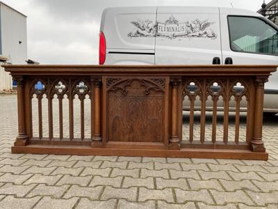 Communion Rail style Gothic - style en Oak wood, Belgium 19 th century