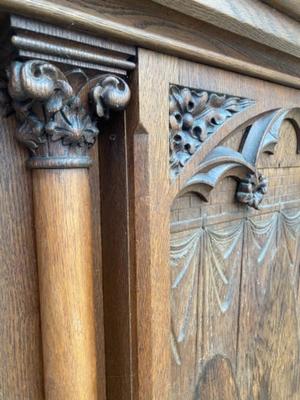 Communion Rail style Gothic - style en Oak wood, Belgium 19 th century