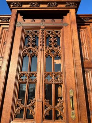 Confessional style Gothic - Style en Oak wood, Belgium  19 th century