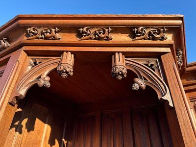 Confessional style Gothic - Style en Oak wood, Belgium  19 th century