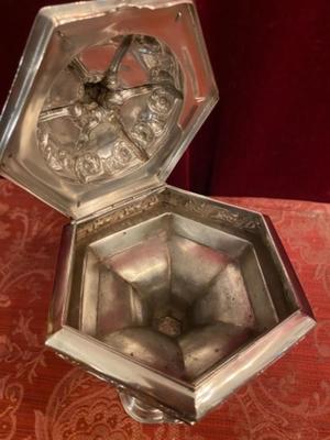 Container  style Gothic - style en Full - Silver / 3 Silver Marks / Polished Varnished, Dutch 19 th century ( Anno 1850 )