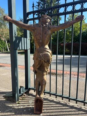 Corpus Christi Suitable For Outdoor Use ! style Gothic - Style en Cast - Iron, France 19 th century