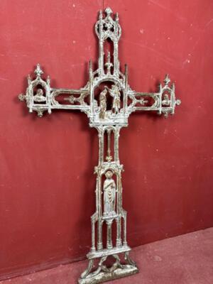 Cross From Graveyard style Gothic - Style en Cast - Iron, France 19 th century