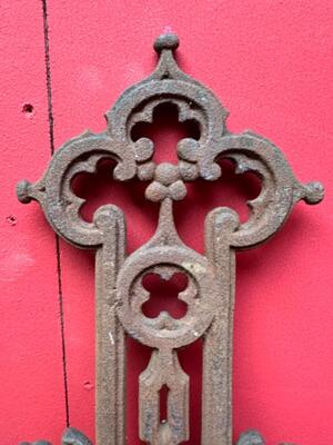 Cross From Graveyard style Gothic - Style en Cast - Iron, France 19 th century