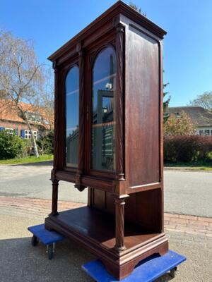 Cabinet style Gothic - Style / Cut - Glass en Walnut wood , France 19 th century